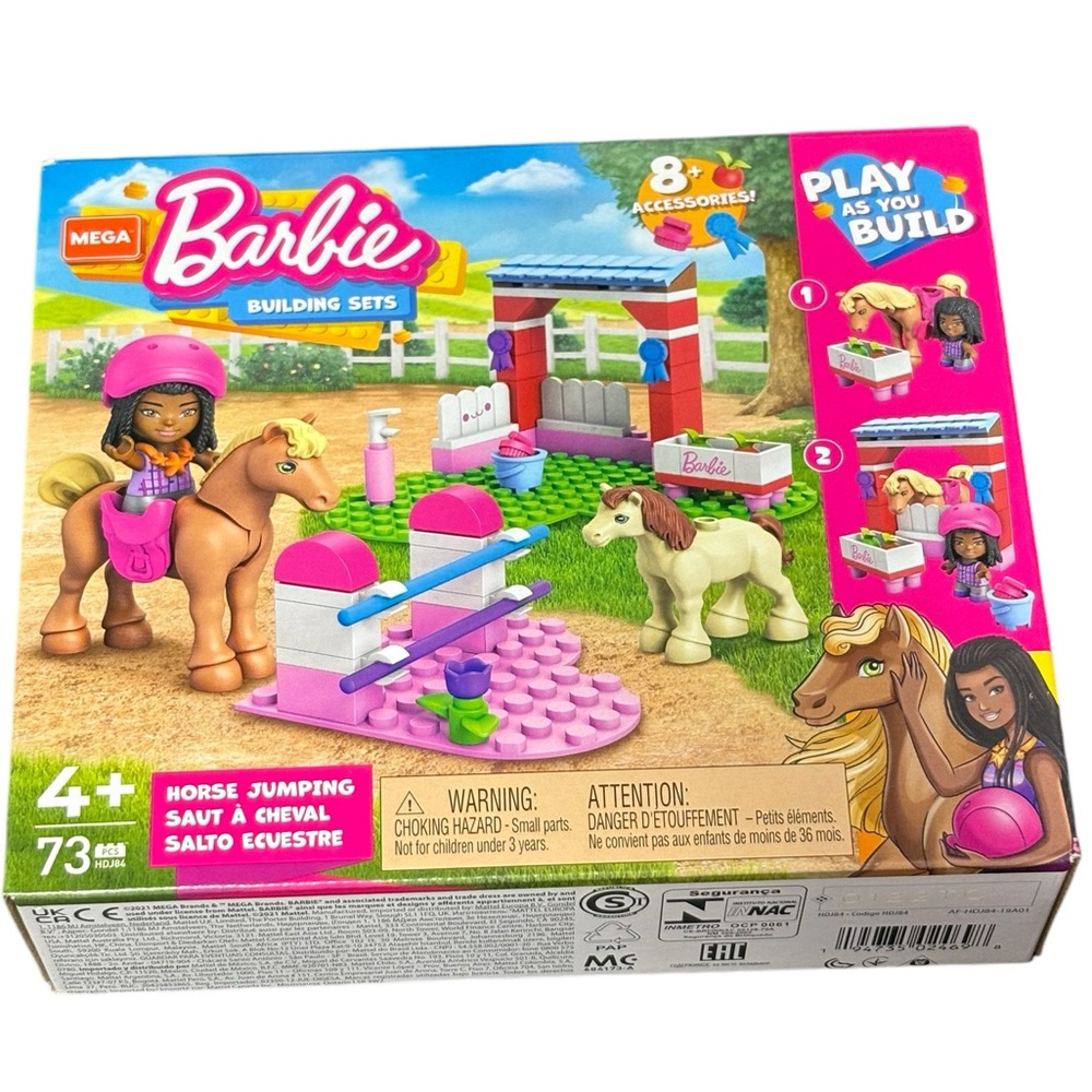 MEGA Barbie Pets Horse Toy Building Set with Micro-Doll and Accessories